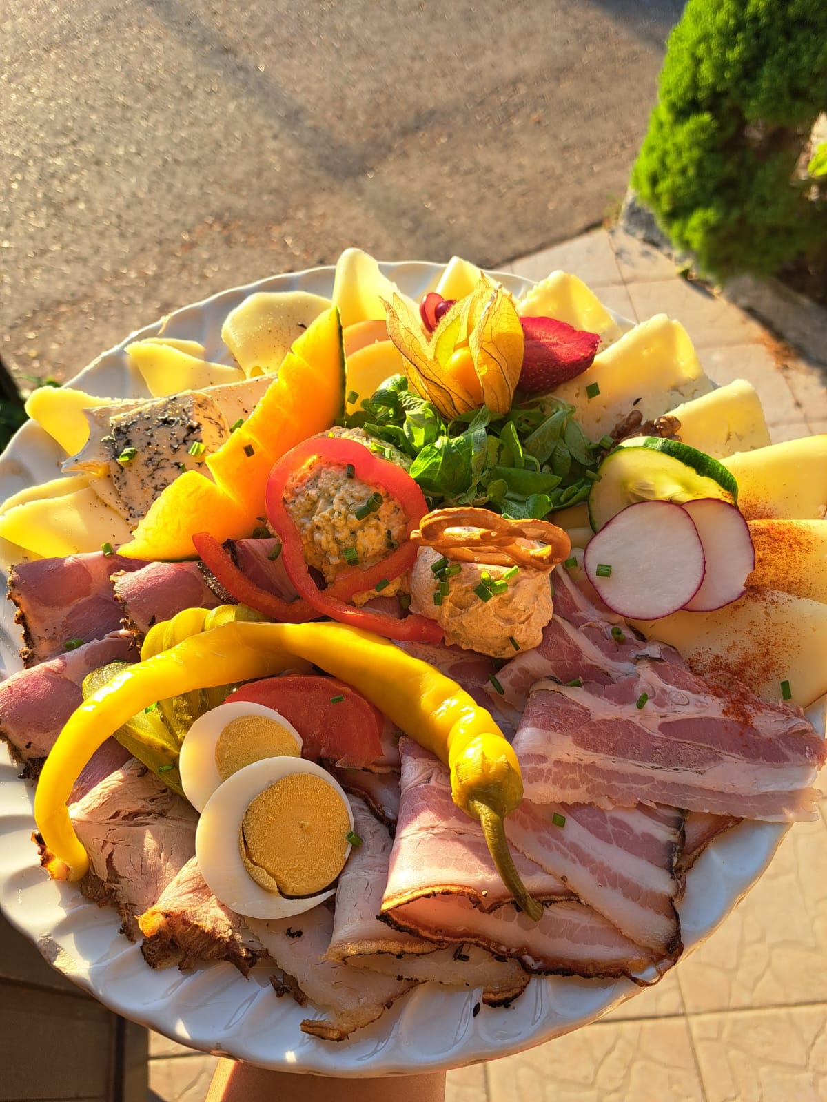 Fleisch Kaseplatte